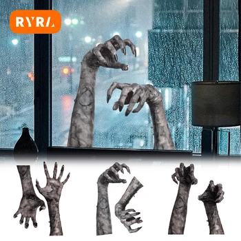 Стикер за стена с 3D-изображение на ръка на Призрак, Самозалепващи Свалящ атмосфера на Ужас, Украса за Хелоуин