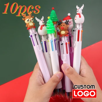 10шт Дядо Коледа 6 Цвята Химикалка писалка с Потребителски Логото на Стационарната Коледен Подарък Химикалка за Подпис Училище Офис на Едро С Надпис