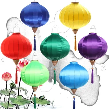 Фестивалният фенер вечерни светлини коприна кръг led фенер lampion linternas lanterne boule chinoise lampionnen lantaarn lampiony