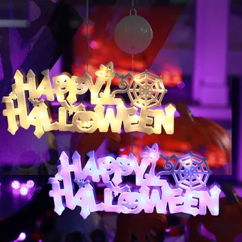 Led Неон бижу с Надпис върху Хелоуин, Акрилна Табела, Лампа За Щастлив Парти в чест на Хелоуин, Украса за Осветление на Прозорци, лека нощ