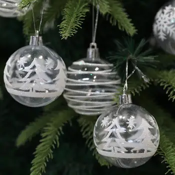 Коледна елха, Висящи Коледна топка, Сверкающая снежинка, Украса за коледната топка, Комплект от 6 небьющихся блестящи дърво коледна украса