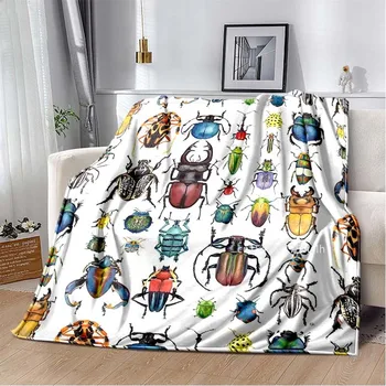 Одеяло с бръмбари, флисовое пролет-есен джобно меко одеяло за спално бельо, забавно плюшевое коварен юрган, подарък за деца и възрастни