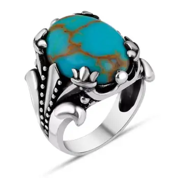 Най-разпространяван зелени тюркоазено пръстен, ретро-пръстен, европейското и американското модно мъжко и женско пръстен