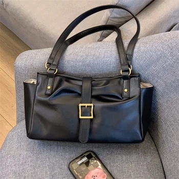 Реколта дамска чанта за през рамото от изкуствена кожа, Модерен дизайн, Дамски Голяма ежедневна чанта-тоут, чанти под мишниците, Преносим портфейл, дамска чанта