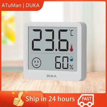DUKA Atuman 2,5-инчов LCD-електронен Цифров Измерител на температура И Влажност на въздуха, Стаен Термометър, Влагомер, Сензор за времето