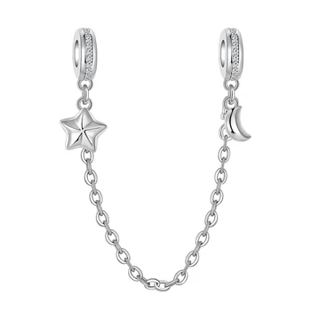 сребърен защитна верига от сребро 925 проба, подходящ за оригинален браслету Пандора, очарованието от мъниста, ожерелью, брелку, направи си сам, дамски бижута