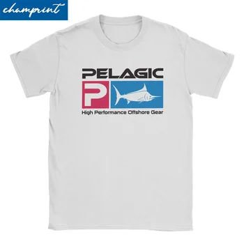 Реколта тениски Pelagic Fisher за мъже и жени, тениски от чист памук, тениски с къс ръкав за риболов, дрехи с графичен принтом